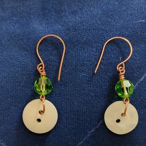 Handmade Earrings Pearls Crystal Beads Buttons Dangling Hoop Slip On Earrings